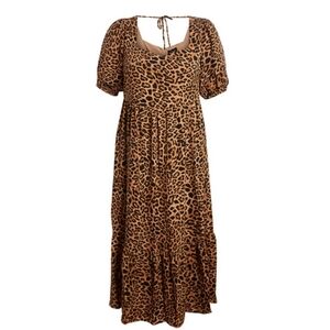 Sugarlips NWT 1X Brown Animal Print Maxi Dress